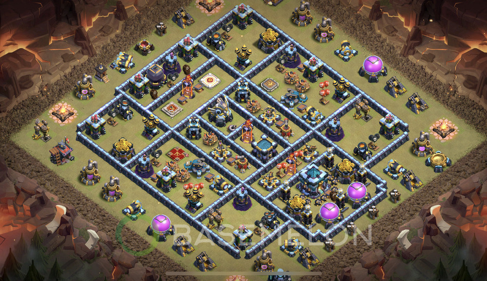 Town Hall Level 13 Trophy/Defense Base Design 2024, Anti 3 Stars, Anti Air, Layout #1111