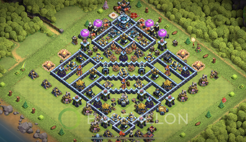 Town Hall Level 13 Trophy/Defense Base Design 2024, Anti Everything, Layout #1136