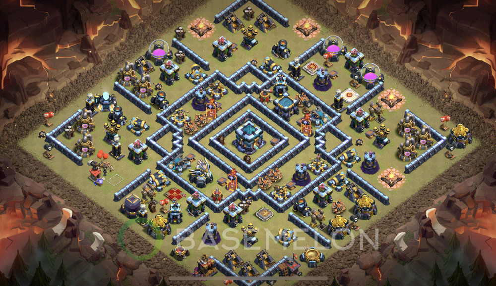 Town Hall Level 13 War Base Design 2025, Anti 2 Stars, Anti Everything, Layout #1173