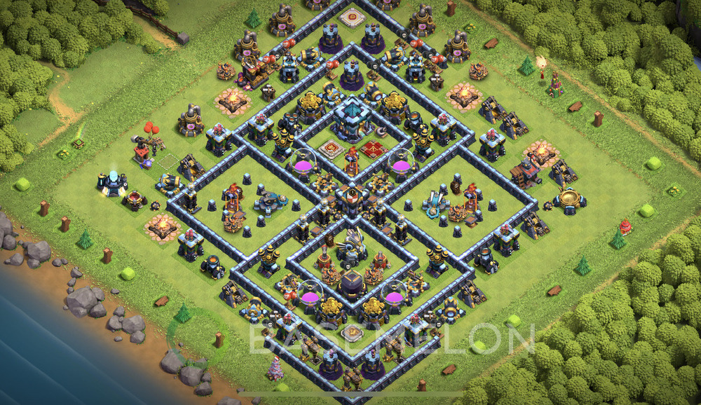 Town Hall Level 13 Trophy/Defense Base Design 2025, Legend League, Hybrid, Layout #1182