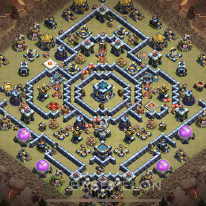 Rathaus Level 13 Krieg Base 2025, Anti 3 Sterne, Anti Air, Layout #1187
