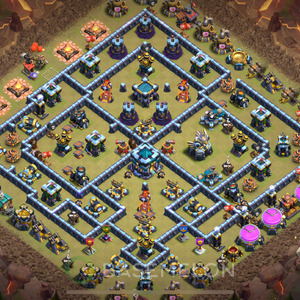 Rathaus Level 13 Krieg Base 2025, Anti 2 Sterne, Anti Air, Layout #1198