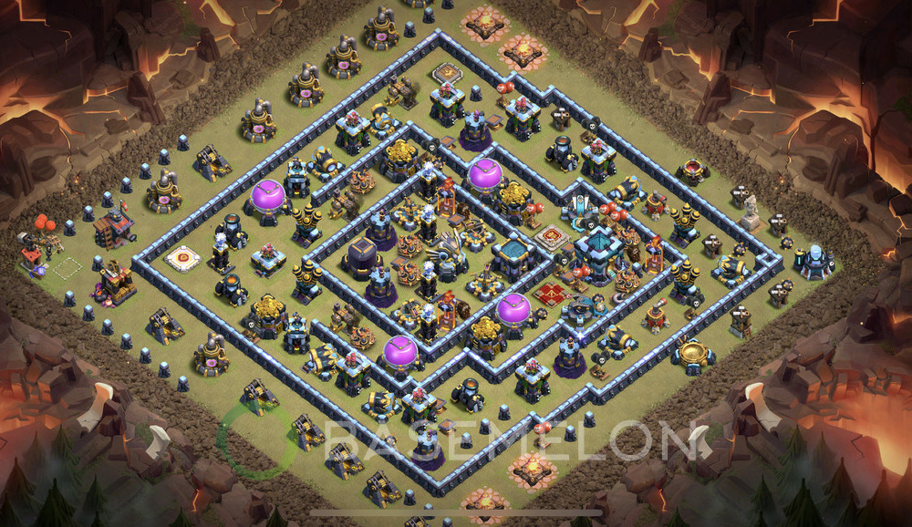 Town Hall Level 13 War Base Design 2025, Anti Everything, Hybrid, Layout #1253