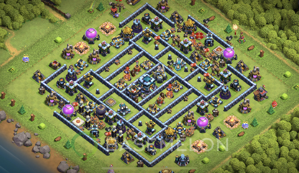 Town Hall Level 13 Trophy/Defense Base Design 2025, Anti 2 Stars, Anti Everything, Layout #1261