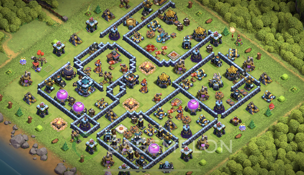 Town Hall Level 13 Trophy/Defense Base Design 2025, Max Levels, Anti Everything, Layout #1333