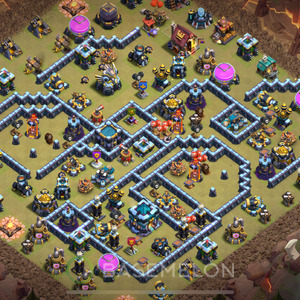 Town Hall Level 13 War Base Design 2025, Max Levels, Layout #1338