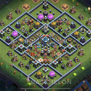 Town Hall Level 13 Trophy/Defense Base Design 2025, Anti Everything, Hybrid, Layout #1341