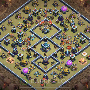 Rathaus Level 13 Krieg Base 2025, Anti 2 Sterne, Anti Air, Layout #1350