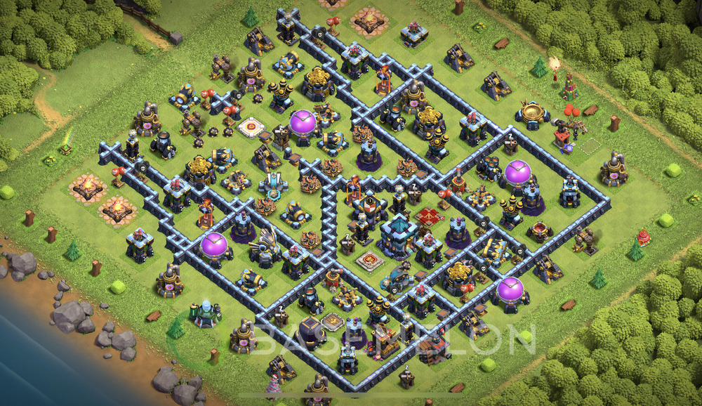 Town Hall Level 13 Trophy/Defense Base Design 2025, Anti Everything, Layout #1357