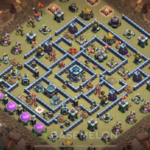Town Hall Level 13 War Base Design 2025, Anti 3 Stars, Anti Everything, Layout #1396