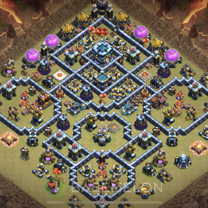 Rathaus Level 13 Krieg Base 2025, Anti 3 Sterne, Anti Alles, Layout #1406