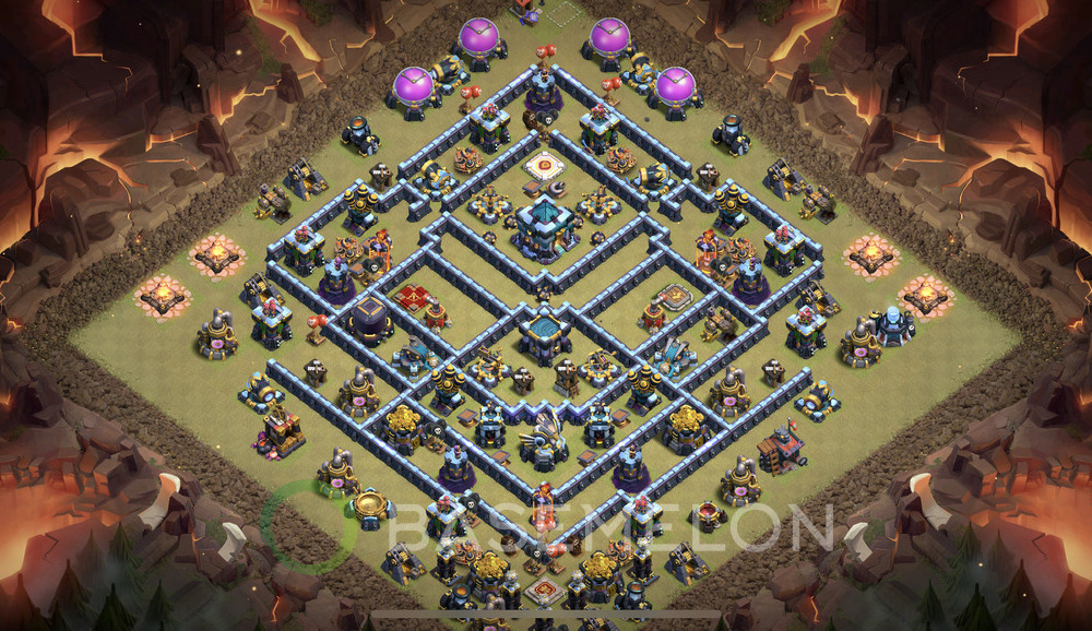 Town Hall Level 13 War Base Design 2025, Anti 3 Stars, Anti Everything, Layout #1407