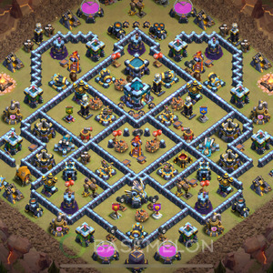 Rathaus Level 13 Krieg Base 2025, Anti 2 Sterne, Anti Alles, Layout #1414