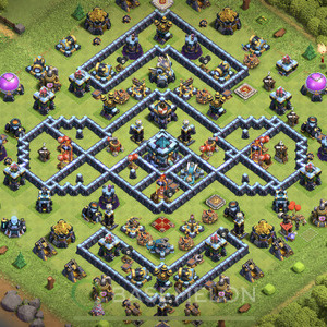 Rathaus Level 13 Verteidigung Base, Anti 2 Sterne, Legend Liga, Layout #142