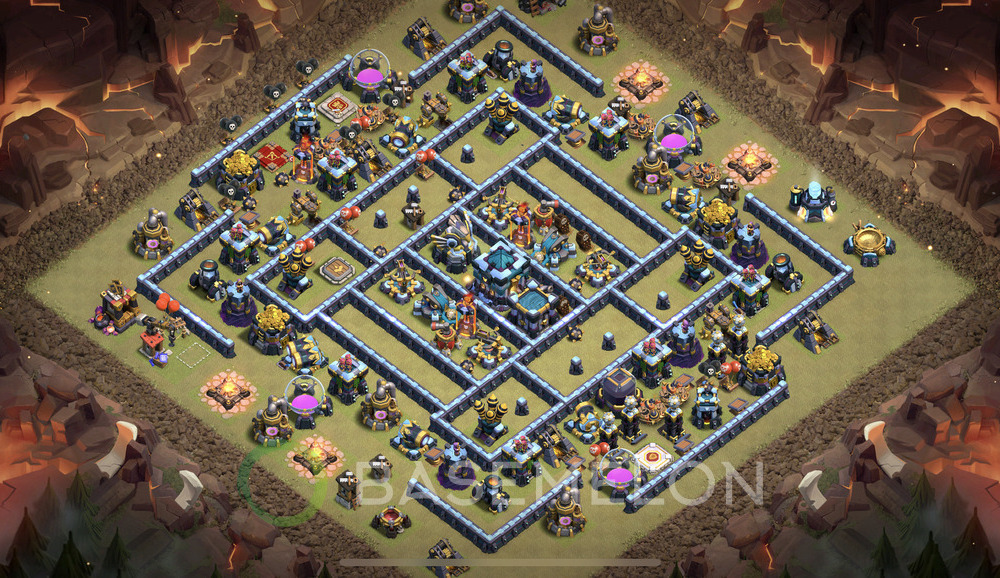 Town Hall Level 13 War Base Design 2025, Legend League, Anti Air, Layout #1442