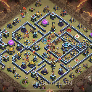 Rathaus Level 13 Krieg Base 2025, Anti 3 Sterne, Anti Air, Layout #1450