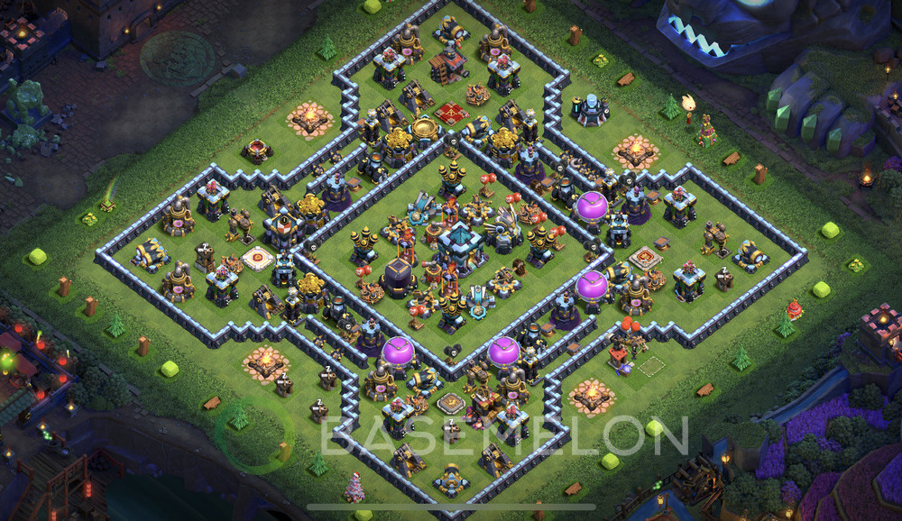 Town Hall Level 13 Trophy/Defense Base Design 2025, Anti Everything, Anti 2 Stars, Layout #1475