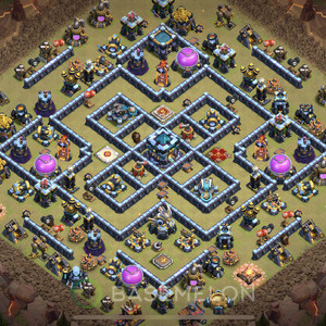 Town Hall Level 13 War Base Design 2025, Anti 2 Stars, Anti Everything, Layout #1522