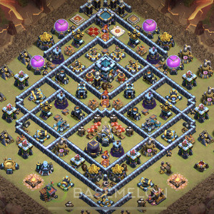 Town Hall Level 13 War Base Design 2025, Anti Everything, Layout #1530