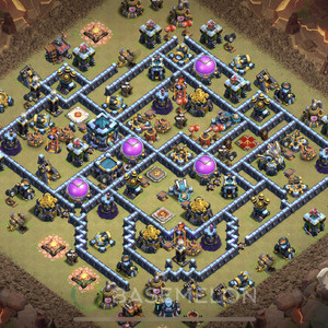 Town Hall Level 13 War Base Design 2025, Anti Everything, Layout #1540