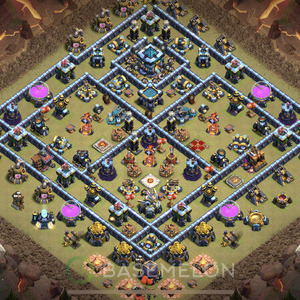 Town Hall Level 13 War Base Design 2025, Anti Everything, Layout #1547
