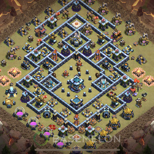 Town Hall Level 13 War Base Design 2025, Anti 3 Stars, Anti Everything, Layout #1575