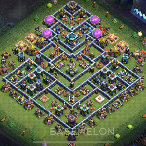Town Hall Level 13 Trophy/Defense Base Design 2025, Anti Everything, Layout #1577