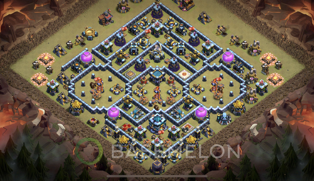 Town Hall Level 13 War Base Design 2025, Anti Everything, Layout #1640