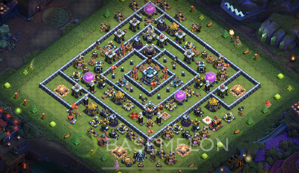 Town Hall Level 13 Trophy/Defense Base Design 2025, Anti 3 Stars, Layout #1651