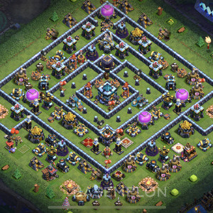 Town Hall Level 13 Trophy/Defense Base Design 2025, Anti 3 Stars, Layout #1651