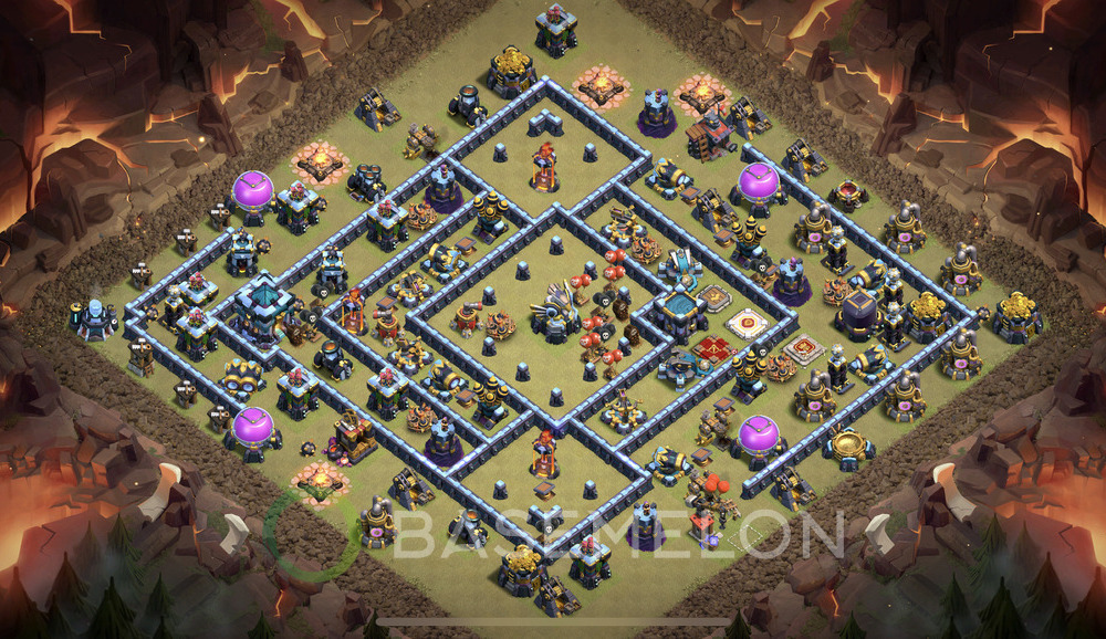 Town Hall Level 13 War Base Design 2025, Anti 3 Stars, Anti Air, Layout #1688