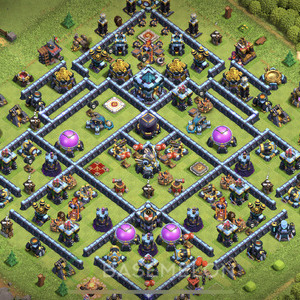 Town Hall Level 13 Farm Base Design 2025, Anti Everything, Hybrid, Layout #1693