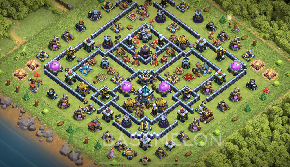 Rathaus Level 13 Farmen Base 2025, Anti Alles, Hybrid, Layout #1731