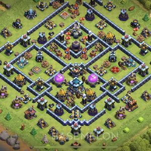 Town Hall Level 13 Farm Base Design 2025, Anti Everything, Hybrid, Layout #1731