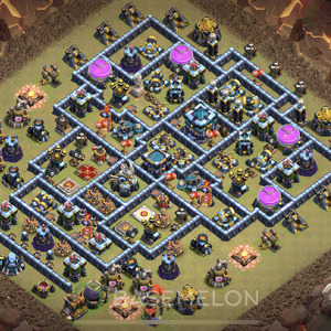 Town Hall Level 13 War Base Design 2025, Anti Everything, Layout #1733