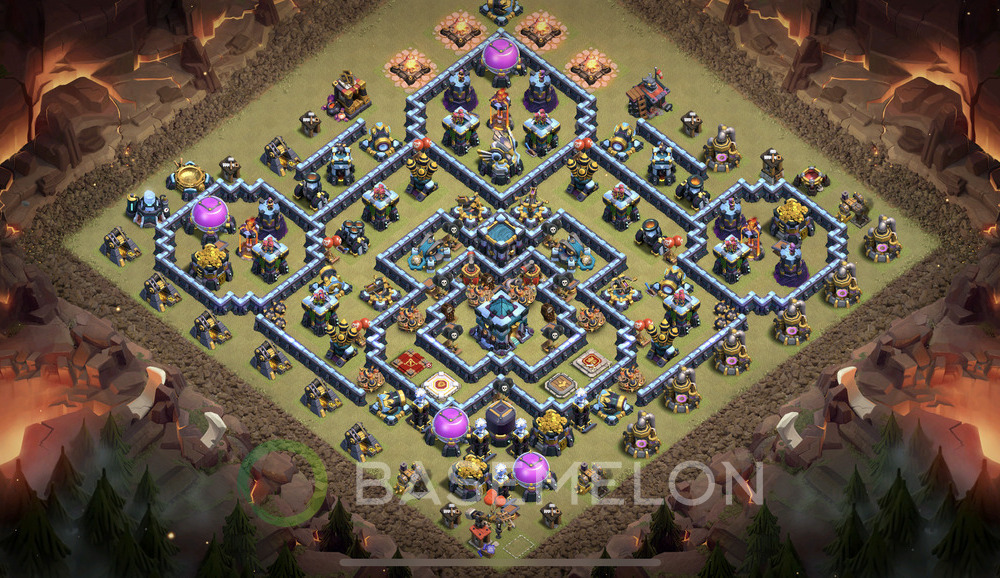 Town Hall Level 13 War Base Design 2025, Anti 3 Stars, Anti Everything, Layout #1754