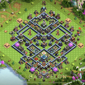 Rathaus Level 13 Verteidigung Base 2025, Anti 3 Sterne, Hybrid, Layout #1755