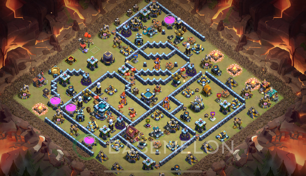 Town Hall Level 13 War Base Design 2025, Max Levels, Layout #1759