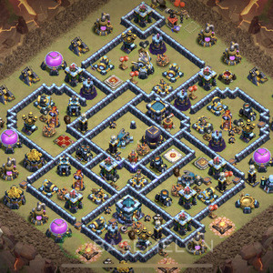 Town Hall Level 13 War Base Design 2025, Anti Everything, Layout #1764
