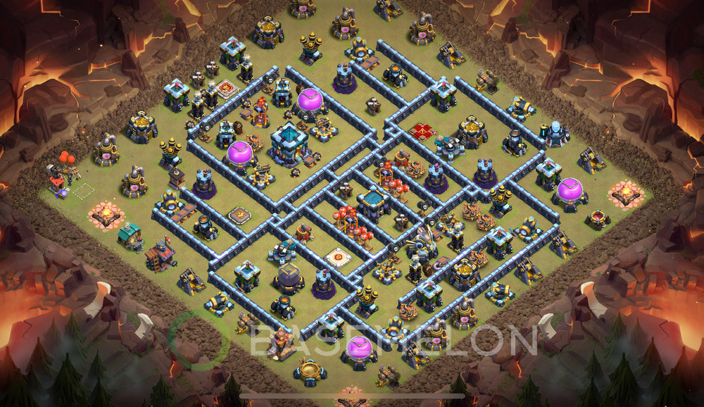 Town Hall Level 13 War Base Design 2025, Anti 2 Stars, Layout #1771