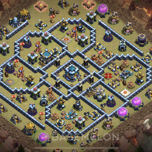 Town Hall Level 13 War Base Design 2025, Anti 3 Stars, Anti Everything, Layout #1808