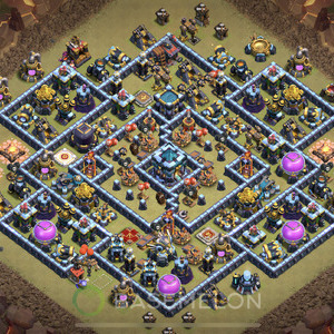 Town Hall Level 13 War Base Design 2025, Anti 2 Stars, Anti Everything, Layout #1814