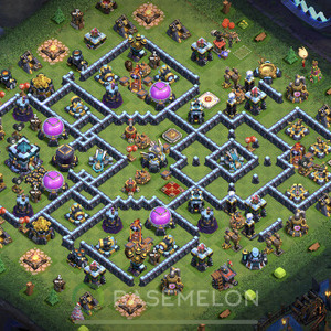 Town Hall Level 13 Trophy/Defense Base Design 2025, Anti 3 Stars, Anti Everything, Layout #1815