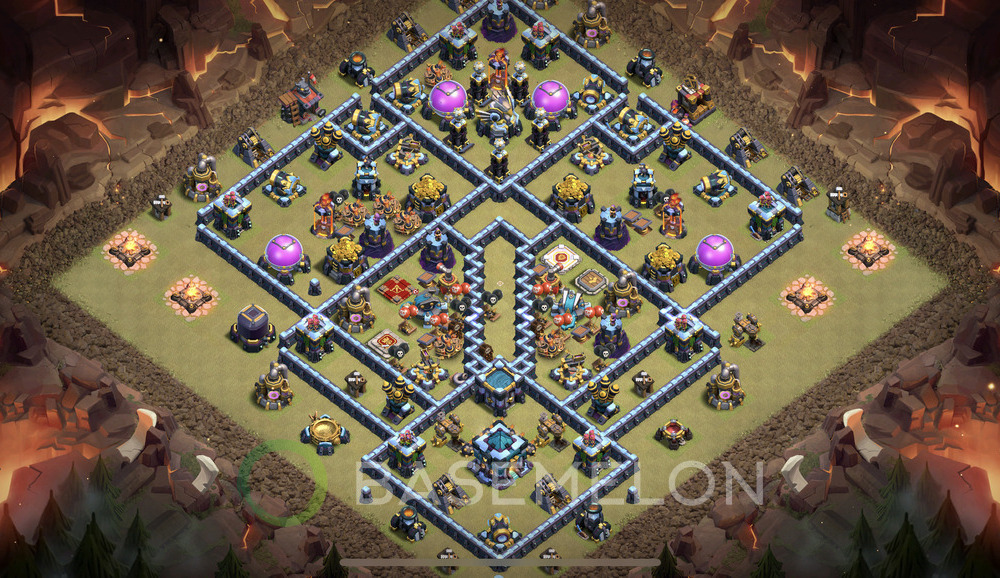 Town Hall Level 13 War Base Design 2025, Anti Everything, Layout #1871