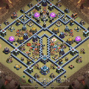 Town Hall Level 13 War Base Design 2025, Anti Everything, Layout #1871