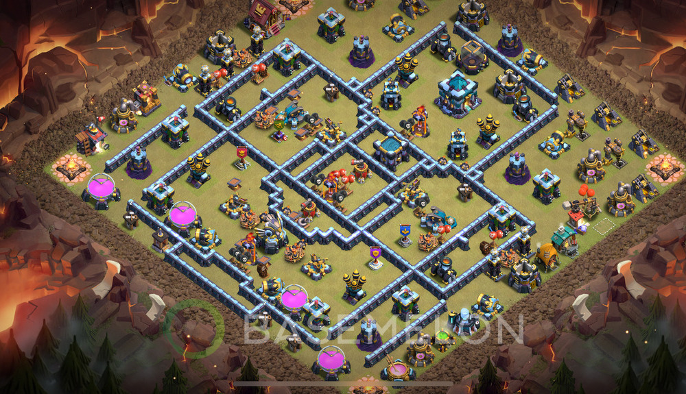 Town Hall Level 13 War Base Design 2025, Anti 3 Stars, Layout #1872