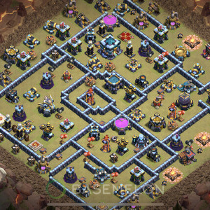 Town Hall Level 13 Trophy/Defense Base Design 2025, Anti 3 Stars, Anti Everything, Layout #1888