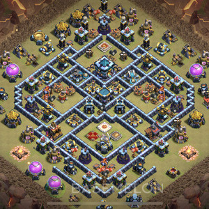 Town Hall Level 13 War Base Design 2025, Anti 3 Stars, Anti Air, Layout #1907