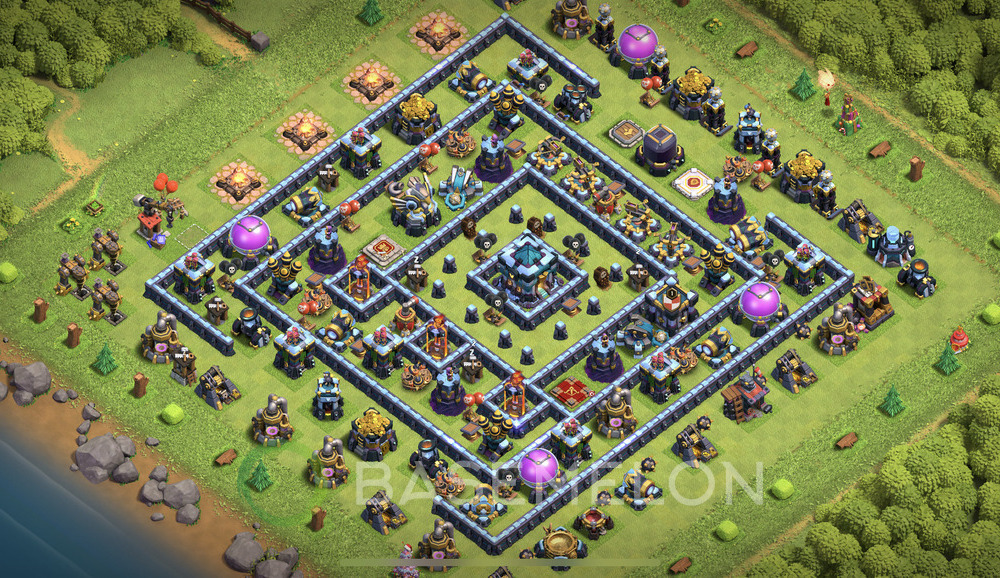 Town Hall Level 13 Trophy/Defense Base Design 2025, Anti 3 Stars, Anti Air, Layout #1916