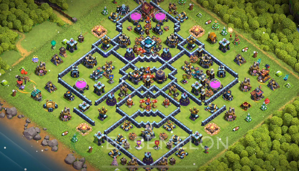 Town Hall Level 13 Trophy/Defense Base Design 2025, Anti Everything, Legend League, Layout #1919